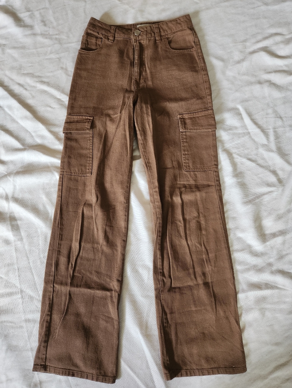 Altar’d State Brown Utility Pants XS High Rise Straight Leg Casual 100% Cotton